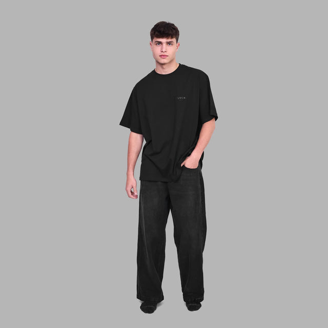 BLVCK 闇黑寬版丹寧褲