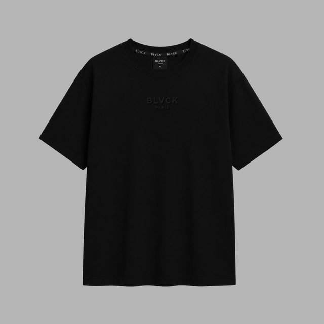 BLVCK 壓花LOGO寬版TEE