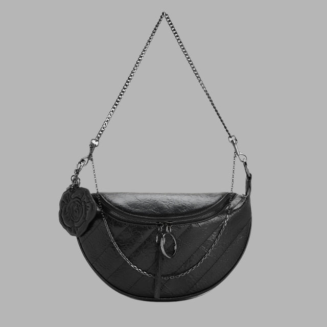 CHARLES & KEITH X BLVCK 玫瑰彎月斜背包