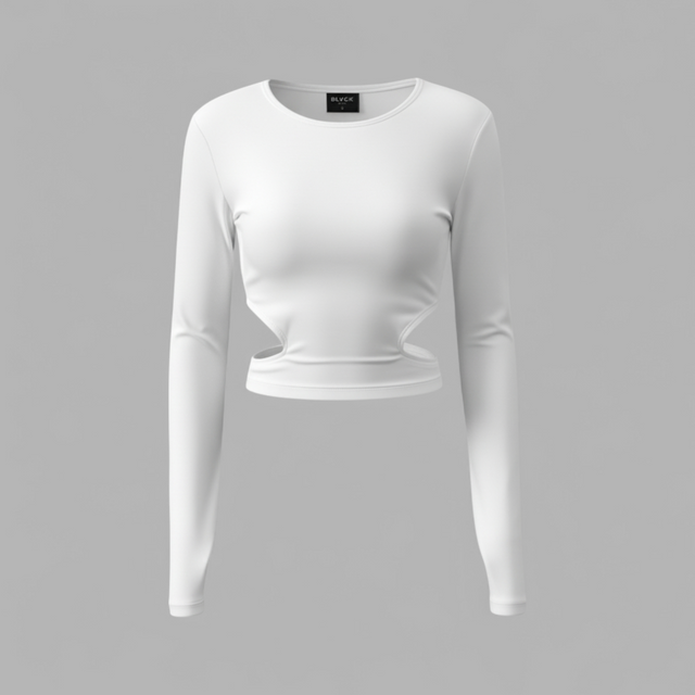 BLVCK 短版露腰上衣 - 白