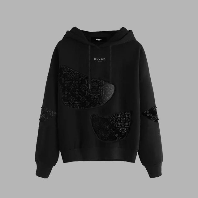 BLVCK 闇黑窗花拼接連帽衫