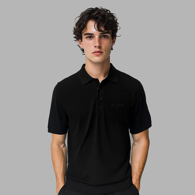 BLVCK 闇黑針織POLO衫