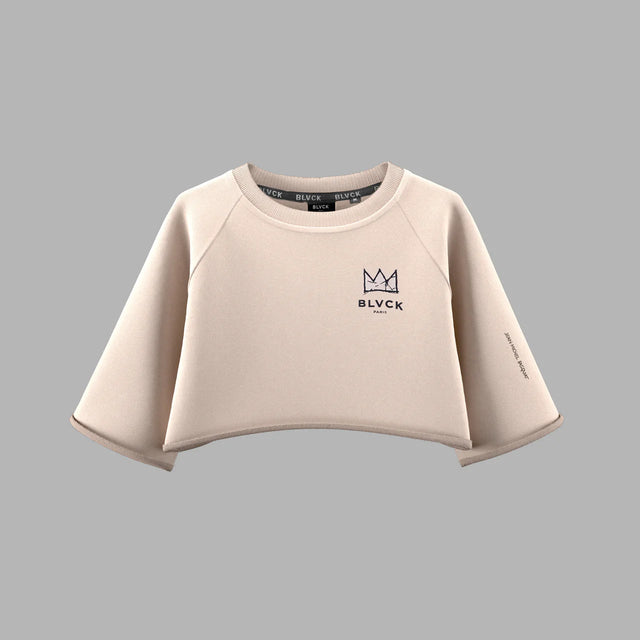BLVCK X BASQUIAT 聯名短版王冠Tee - 晨暮褐