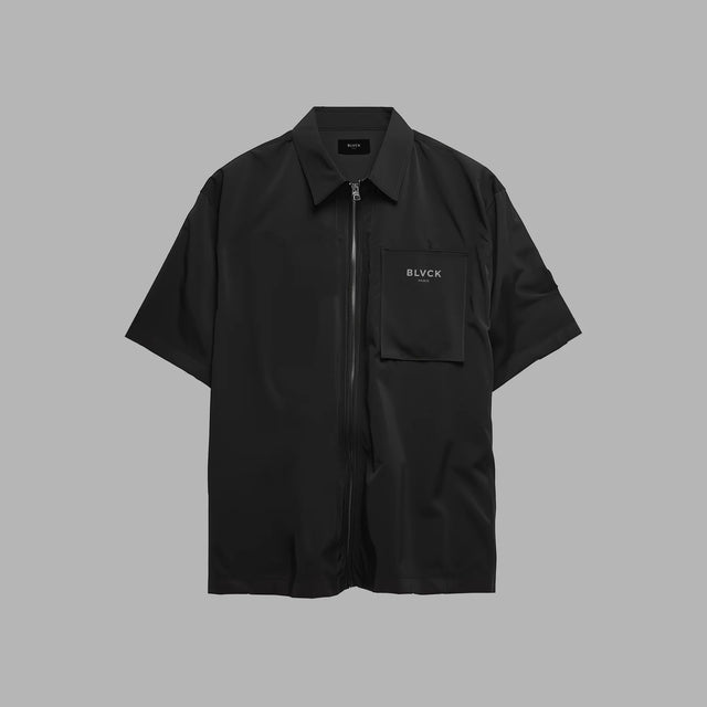 BLVCK 郁黑尼龙短袖衬衫