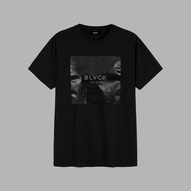 BLVCK方形胶印LOGO T恤
