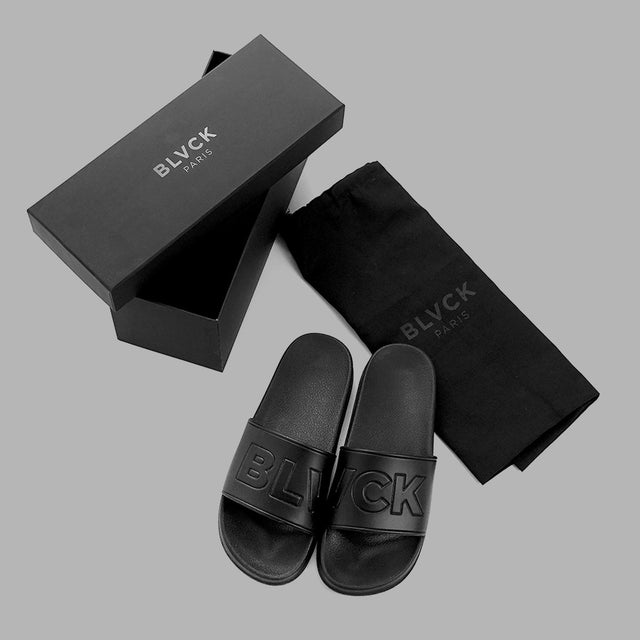 BLVCK 限定皮革黑魂拖鞋
