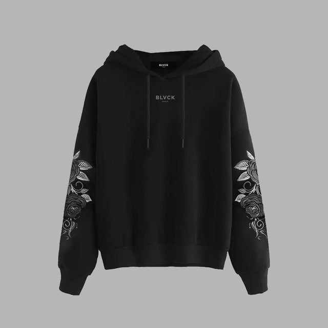 BLVCK 電繡玫瑰連帽衫