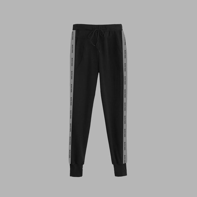 BLVCK 边条标志缩口棉裤