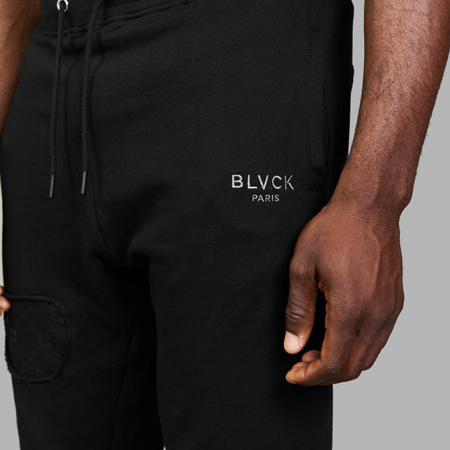 BLVCK 破壞印花縮口棉褲