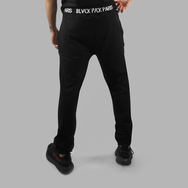 BLVCK 腰身印花縮口棉褲