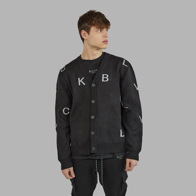 BLVCK 暗黑字母开襟针织衫