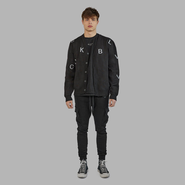 BLVCK 暗黑字母开襟针织衫