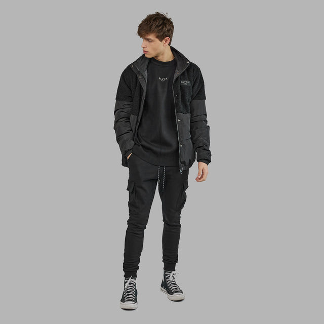 BLVCK 闇黑口袋縮口棉褲