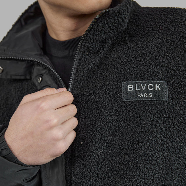 BLVCK 黯黑毛絨拼接羽絨外套