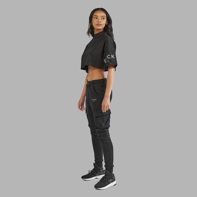 BLVCK 闇黑口袋縮口棉褲
