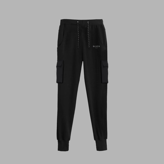 BLVCK 闇黑口袋縮口棉褲