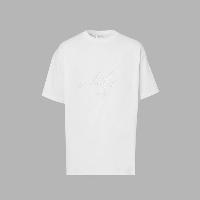 WHTE 品牌標誌簽名 TEE