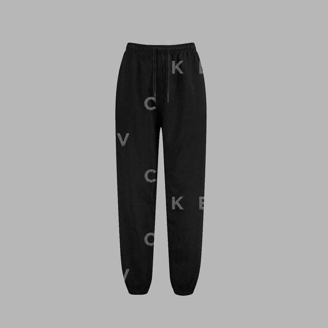 BLVCK 闇黑字母縮口棉褲