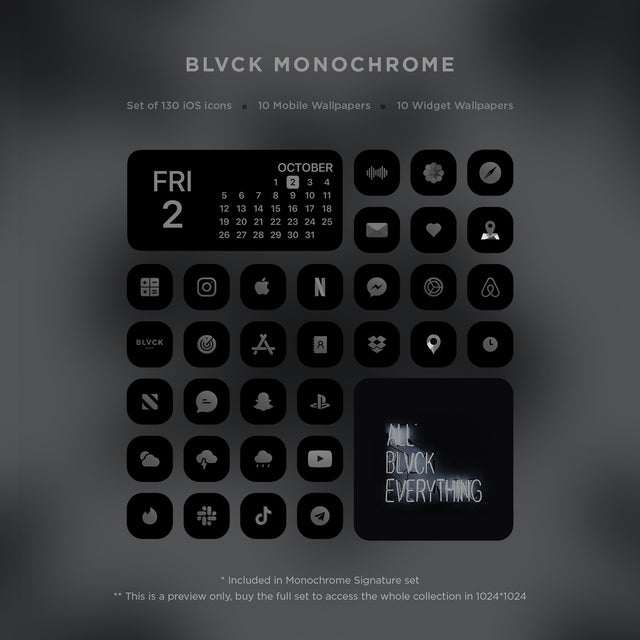 BLVCK X WHTE IPHONE iOS 精装黑魂介面