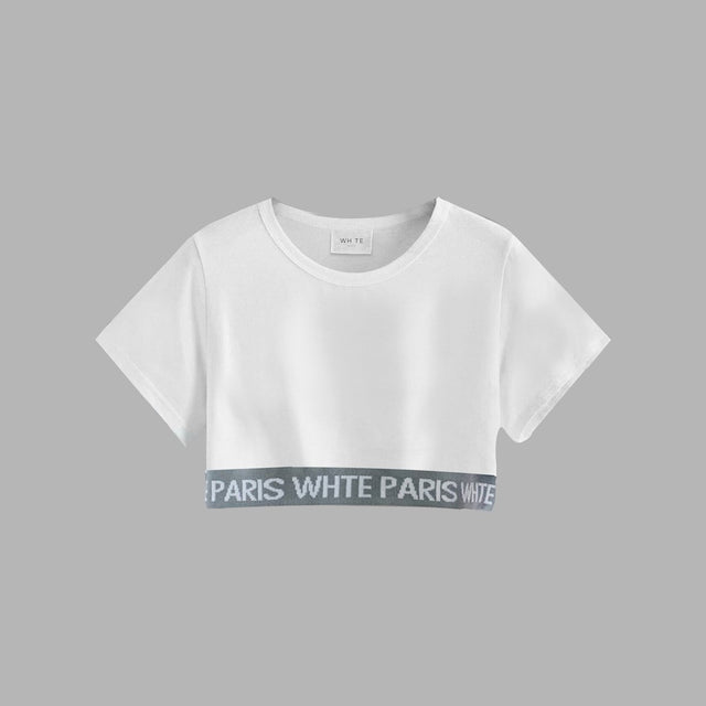 WHTE 短板边饰LOGO TEE(女款)