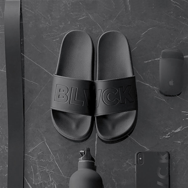 BLVCK 限定皮革黑魂拖鞋