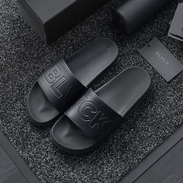 BLVCK 限定皮革黑魂拖鞋