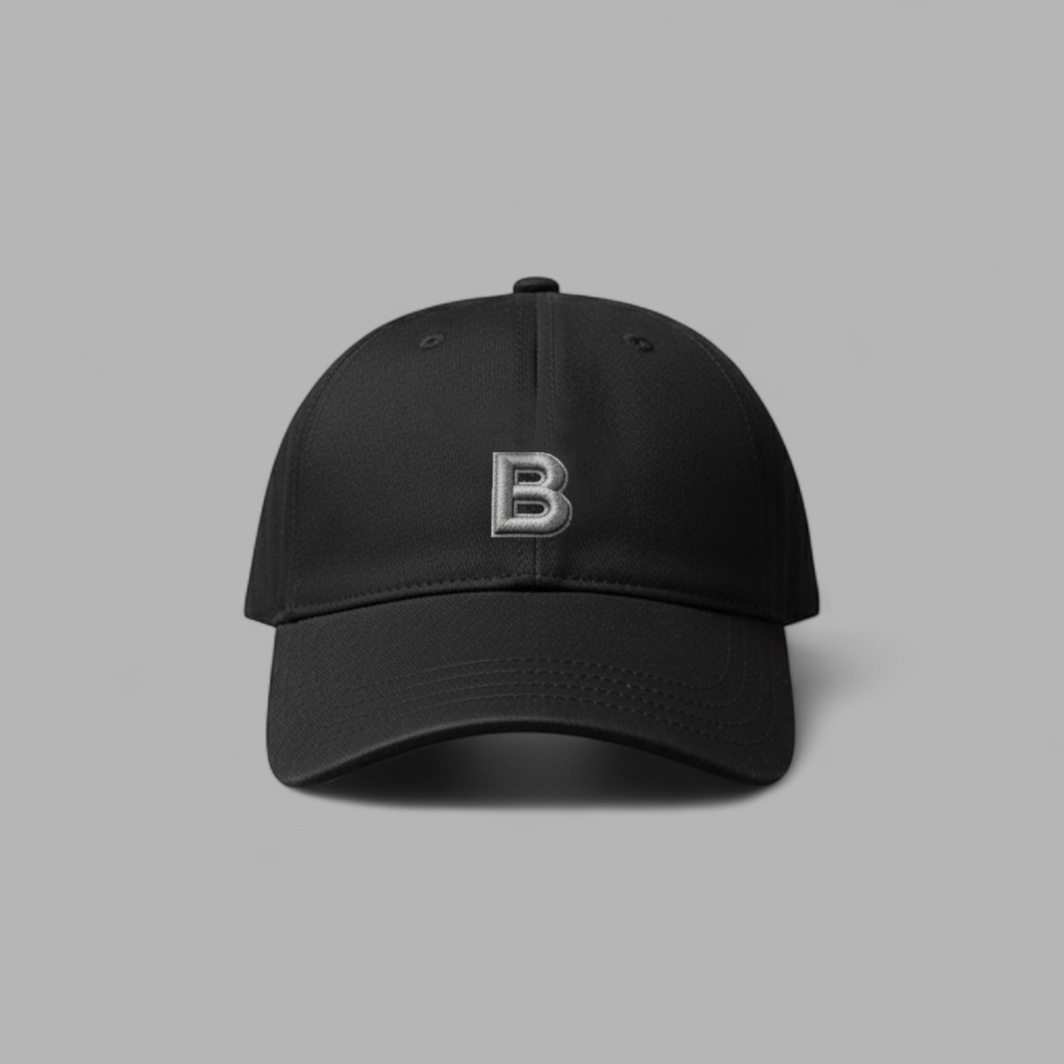 BLVCK 黑魂層次刺繡棒球帽 - 灰