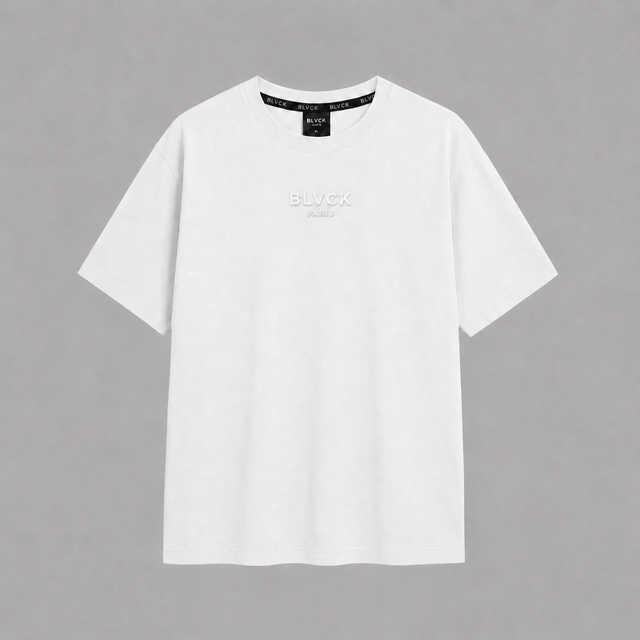 BLVCK 壓花LOGO寬版TEE