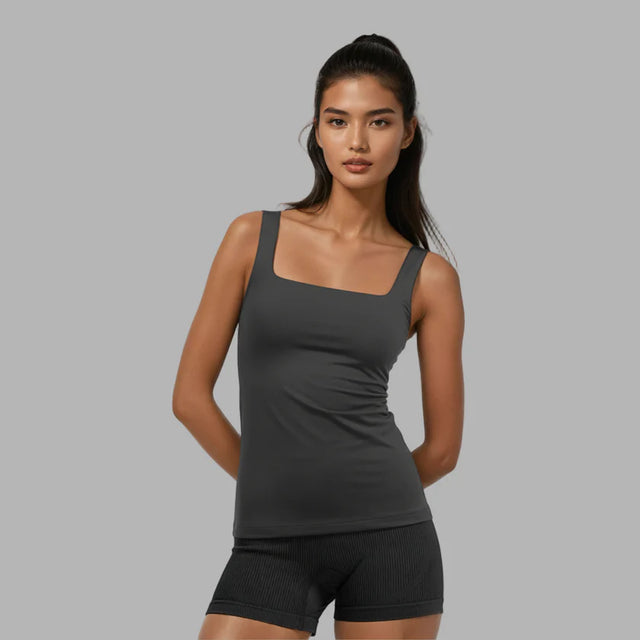 BLVCK 極簡彈力背心 - 灰