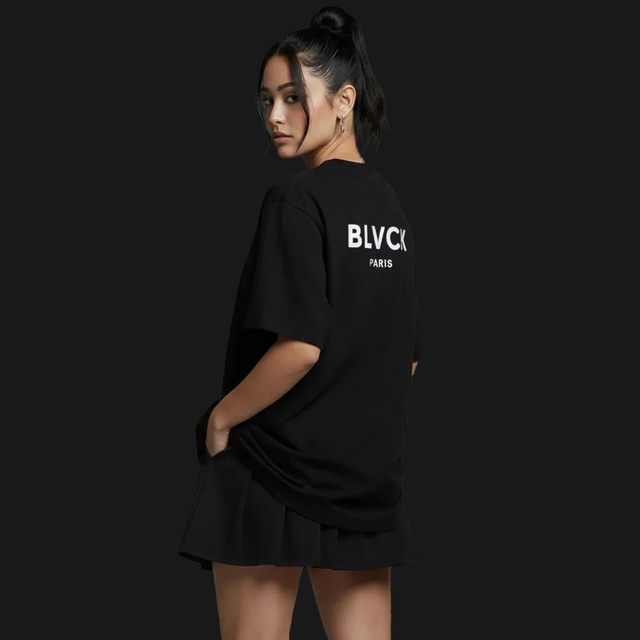 BLVCK 反光LOGO寬版TEE