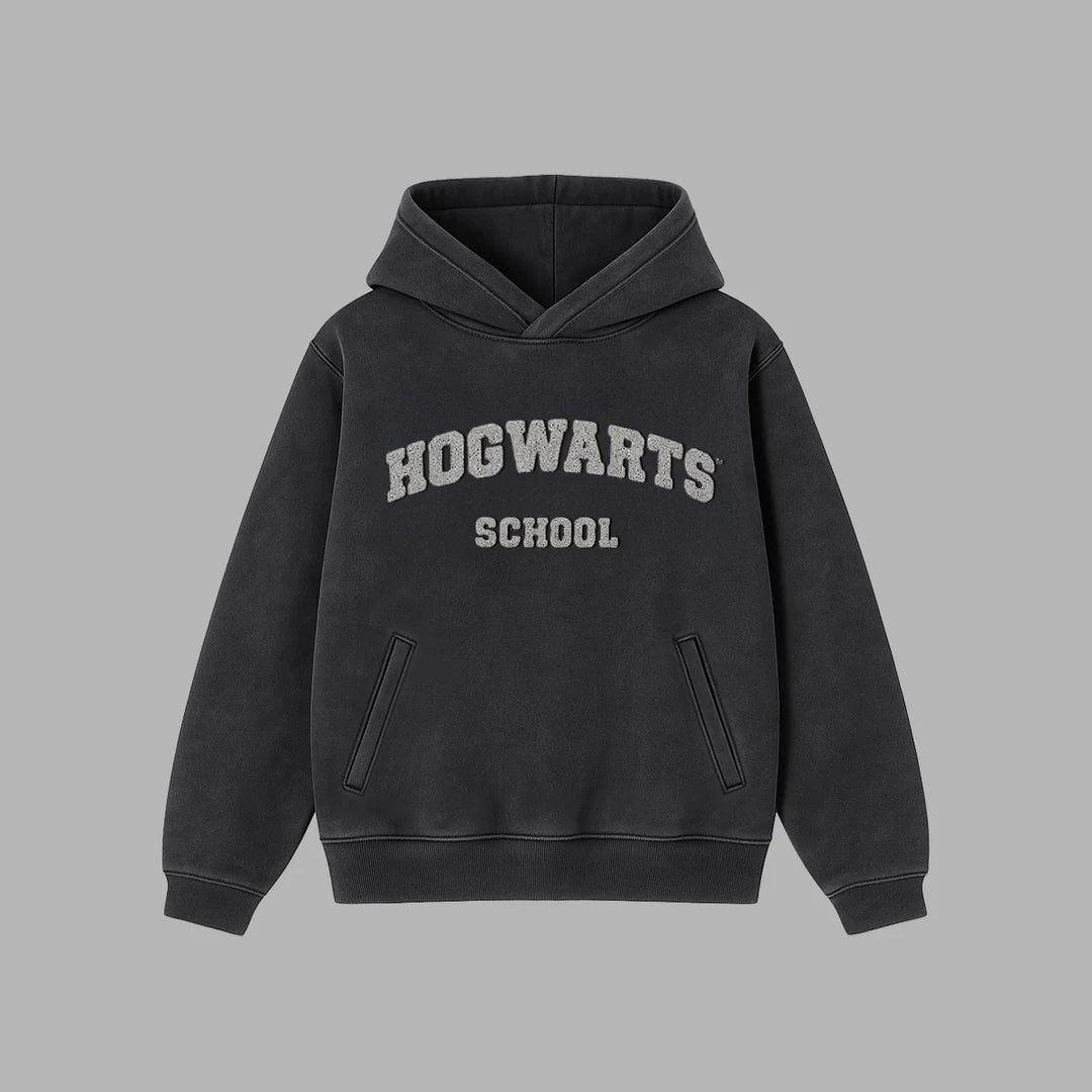 BLVCK x HARRY POTTER 聯名霍格華茲連帽衫 - 黑