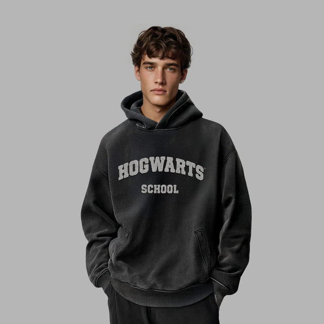 BLVCK x HARRY POTTER 聯名霍格華茲連帽衫 - 黑