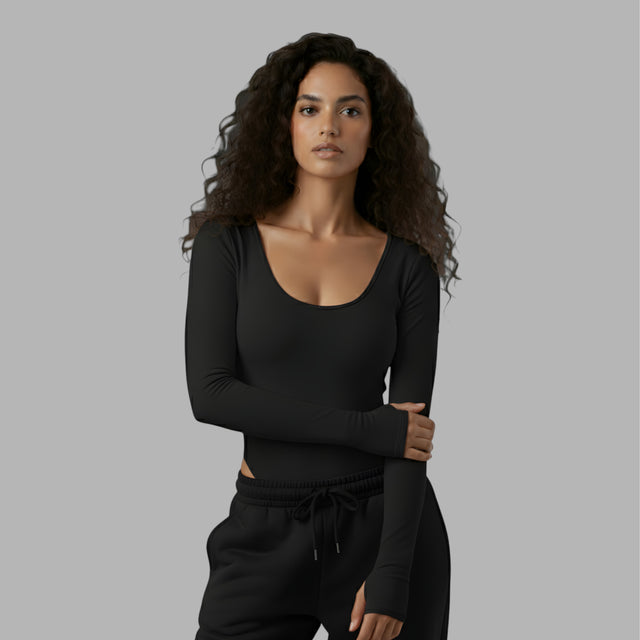 BLVCK 圓領連體上衣 - 黑