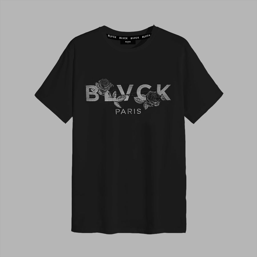 BLVCK 玫瑰图案T恤