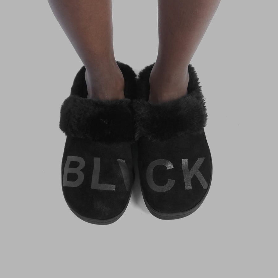BLVCK 黑绒穆勒鞋
