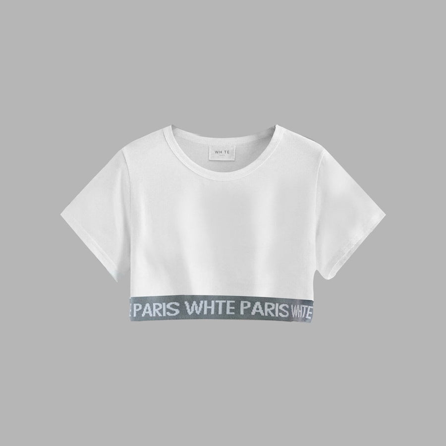 WHTE 短板邊飾 LOGO TEE (女款)